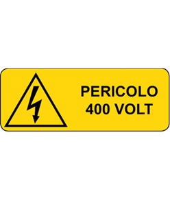 etichette adesive 'pericolo 400 volt'