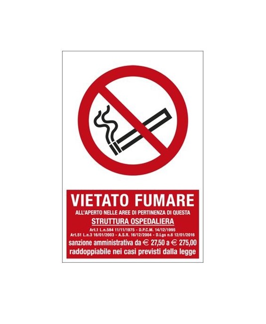 Cartello vietato fumare all'aperto nelle aree di pertinenza di questa Cartello vietato fumare all'aperto nelle aree di pertinenza di questa