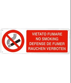 etichette adesive 'vietato fumare' multilingua