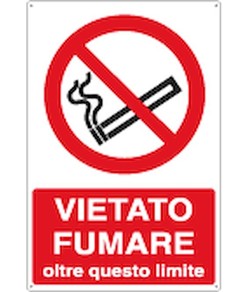 Cartello divieto di fumo oltre questo limite
