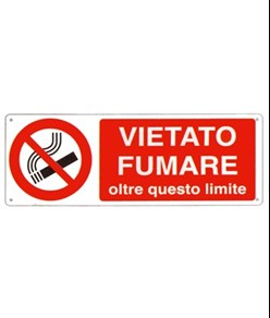 etichette adesive 'vietato fumare oltre questo limite'