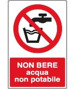 Cartello  non bere acqua non potabile