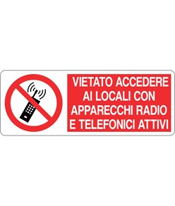 etichette adesive  vietato accedere ai locali con apparecchi radio