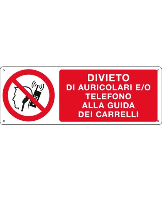 etichette adesive  di auricolari e/o telefono alla guida dei carrelli