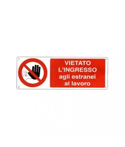 etichette adesive  vietato l'ingresso agli estranei al lavoro