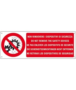 etichette adesive multilingue  Non rimuovere i dispositivi di sicurezza