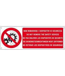 etichette adesive multilingue  Non rimuovere i dispositivi di sicurezza