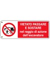 adesivi vietato sostare raggio escavatore