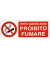 etichette adesive  entro questa zona proibito fumare