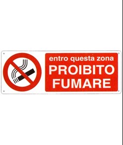 etichette adesive  entro questa zona proibito fumare