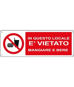 etichette adesive  in questo locale è vietato mangiare e bere