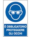 Cartello è obbligatorio proteggere gli occhi Cartello è obbligatorio proteggere gli occhi