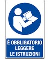 Cartello  leggere il manuale delle istruzioni