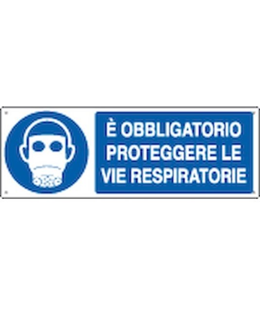 Cartello è obbligatorio proteggere le vie respiratorie Cartello è obbligatorio proteggere le vie respiratorie