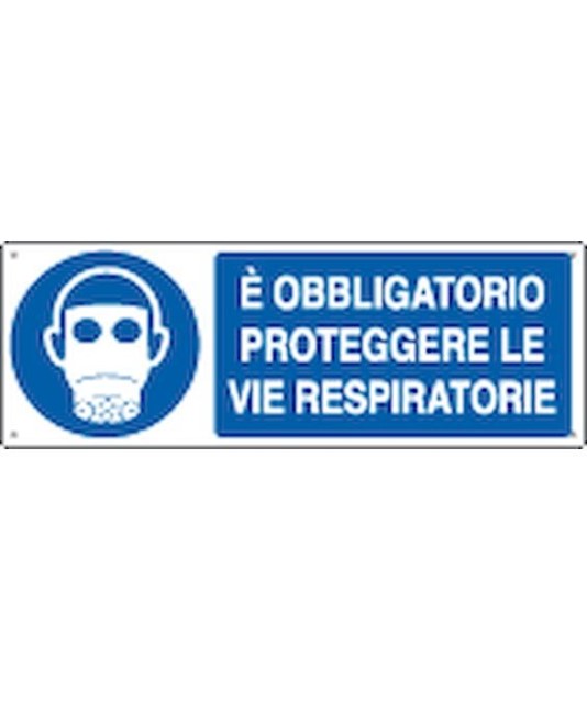 Cartello  è obbligatorio proteggere le vie respiratorie