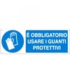 adesivi obbligo guanti protettivi  350 x 125 mm