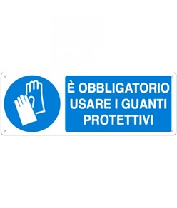 adesivi obbligo guanti protettivi  350 x 125 mm