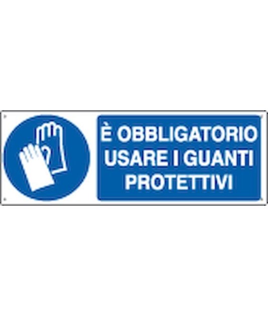 Cartello  è obbligatorio usare i Guanti da lavoro protettivi Cartello  è obbligatorio usare i Guanti da lavoro protettivi