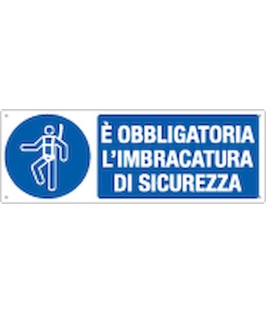 Cartello è obbligatoria l'imbracatura di sicurezza Cartello è obbligatoria l'imbracatura di sicurezza