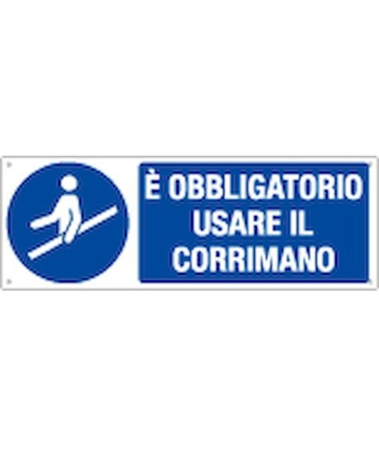 Cartello è obbligatorio usare il corrimano Cartello è obbligatorio usare il corrimano