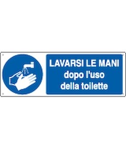 etichette adesive  lavarsi le mani dopo l'uso della toilette