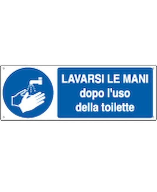 Cartello lavarsi le mani dopo l'uso della toilette Cartello lavarsi le mani dopo l'uso della toilette
