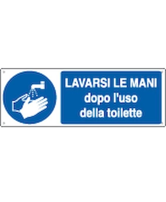 Cartello  lavarsi le mani dopo l'uso della toilette