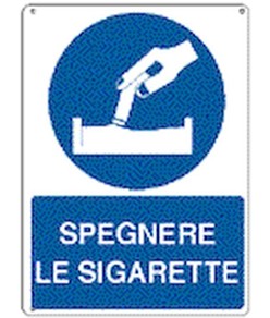 Cartello  spegnere le sigarette