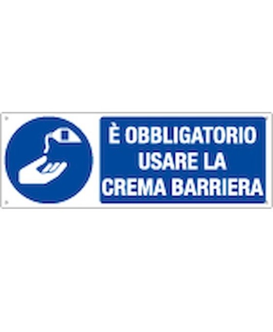 Cartello è obbligatorio usare la crema barriera Cartello è obbligatorio usare la crema barriera