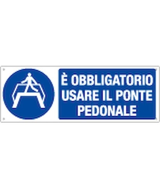 Cartello è obbligatorio usare il ponte pedonale Cartello è obbligatorio usare il ponte pedonale