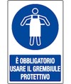 Cartello è obbligatorio usare il grembiule protettivo Cartello è obbligatorio usare il grembiule protettivo