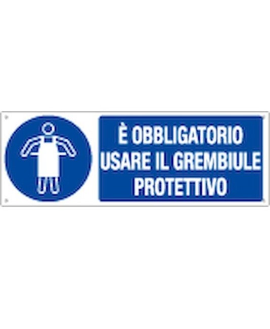Cartello è obbligatorio usare il grembiule protettivo Cartello è obbligatorio usare il grembiule protettivo