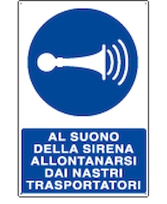 Cartello al suono della sirena allontanarsi dai nastri trasportatori Cartello al suono della sirena allontanarsi dai nastri trasportatori