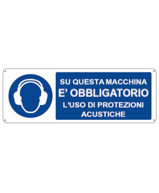 Cartello su questa macchina è obbligatorio l'uso di protezioni acustiche Cartello su questa macchina è obbligatorio l'uso di protezioni acustiche