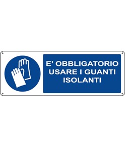 etichette adesive  è obbligatorio usare i guanti da lavoro isolanti'