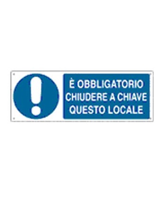 Cartello E' obbligatorio chiudere a chiave questo locale Cartello E' obbligatorio chiudere a chiave questo locale
