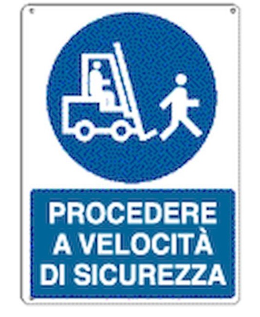 Cartello procedere a velocità di sicurezza Cartello procedere a velocità di sicurezza