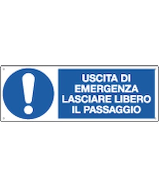 Cartello uscita di emergenza lasciare libero il passaggio Cartello uscita di emergenza lasciare libero il passaggio