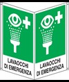 Cartello bifacciale con simbolo 'lavaocchi di emergenza'