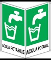 Cartello bifacciale con simbolo 'acqua potabile'