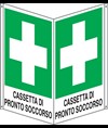 Cartello bifacciale con simbolo 'cassetta di pronto soccorso'