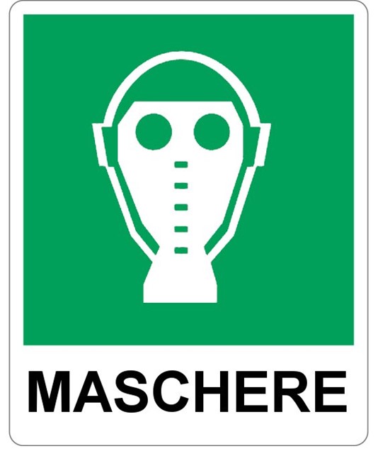 etichette adesive simbolo 'maschere' con scritta