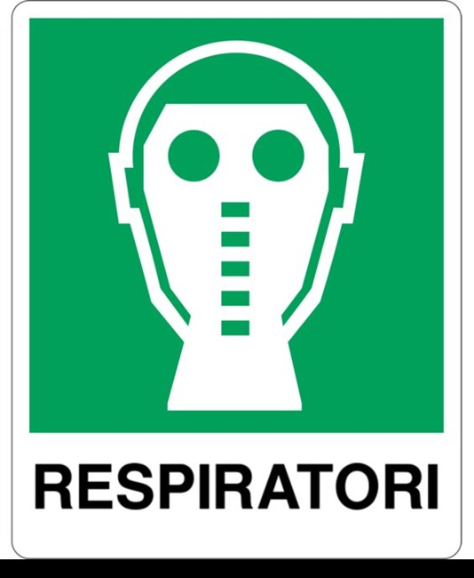etichette adesive simbolo 'respiratori' con scritta