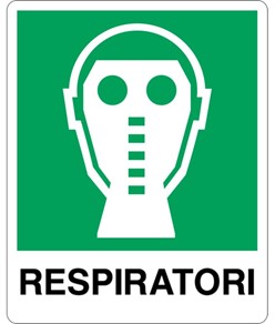 etichette adesive simbolo 'respiratori' con scritta