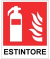 Cartello 'estintore' con scritta - Dim. Varie