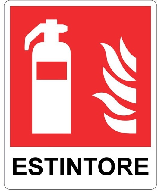 Cartello 'estintore' con scritta Cartello 'estintore' con scritta