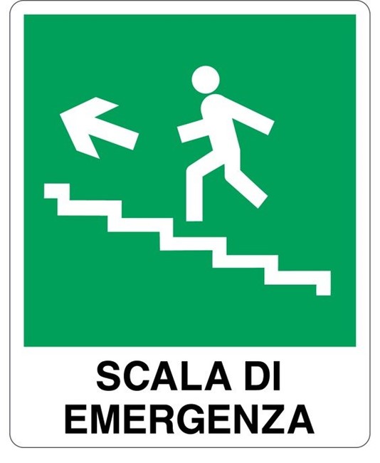 Cartello di emergenza scala di emergenza 'scala emergenza salita sinistra' EasyFix Cartello di emergenza scala di emergenza 'scala emergenza salita sinistra' EasyFix