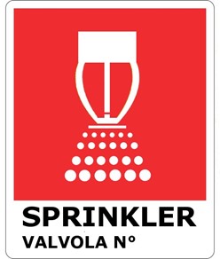 Cartello con scritta 'Sprinkler valvola N°'