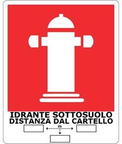 Cartello con scritta 'idrante sottosuolo distanze dal cartello'