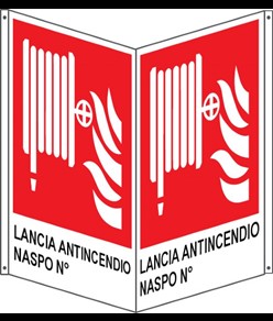 Cartello bifacciale lancia antincendio naspo n°'